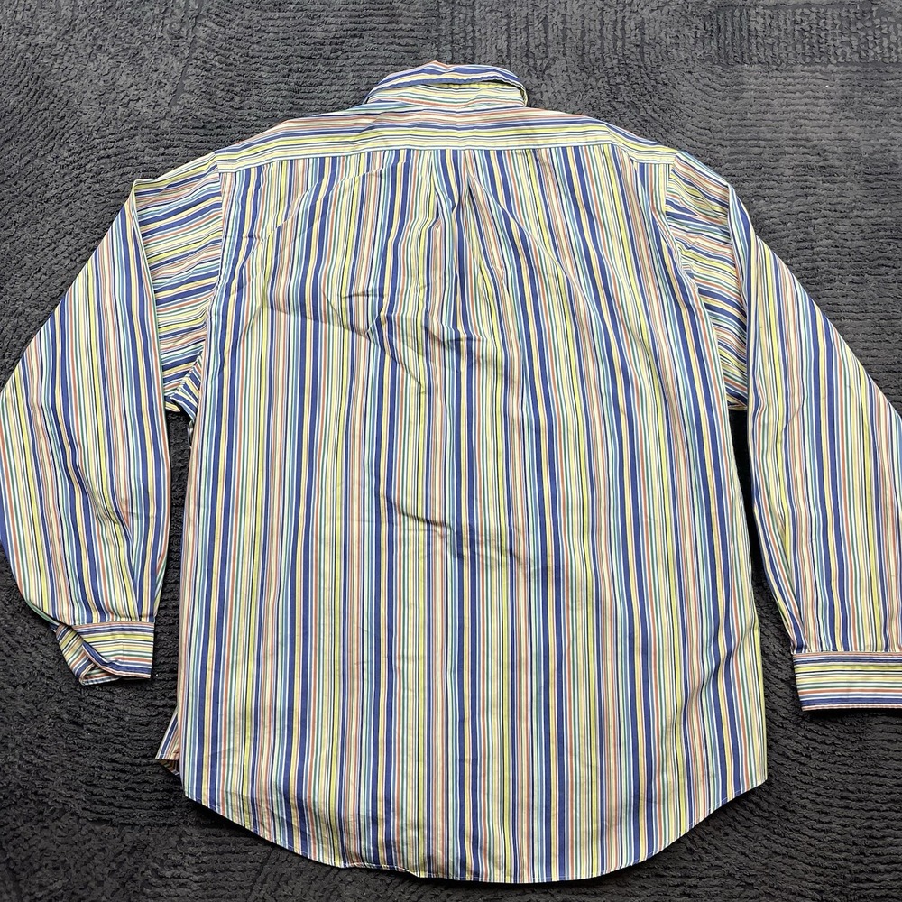 Ralph Lauren Men's XL‎ 17½ Classic Fit Striped Button Down Shirt Multicolor Flaw - Picture 6 of 7